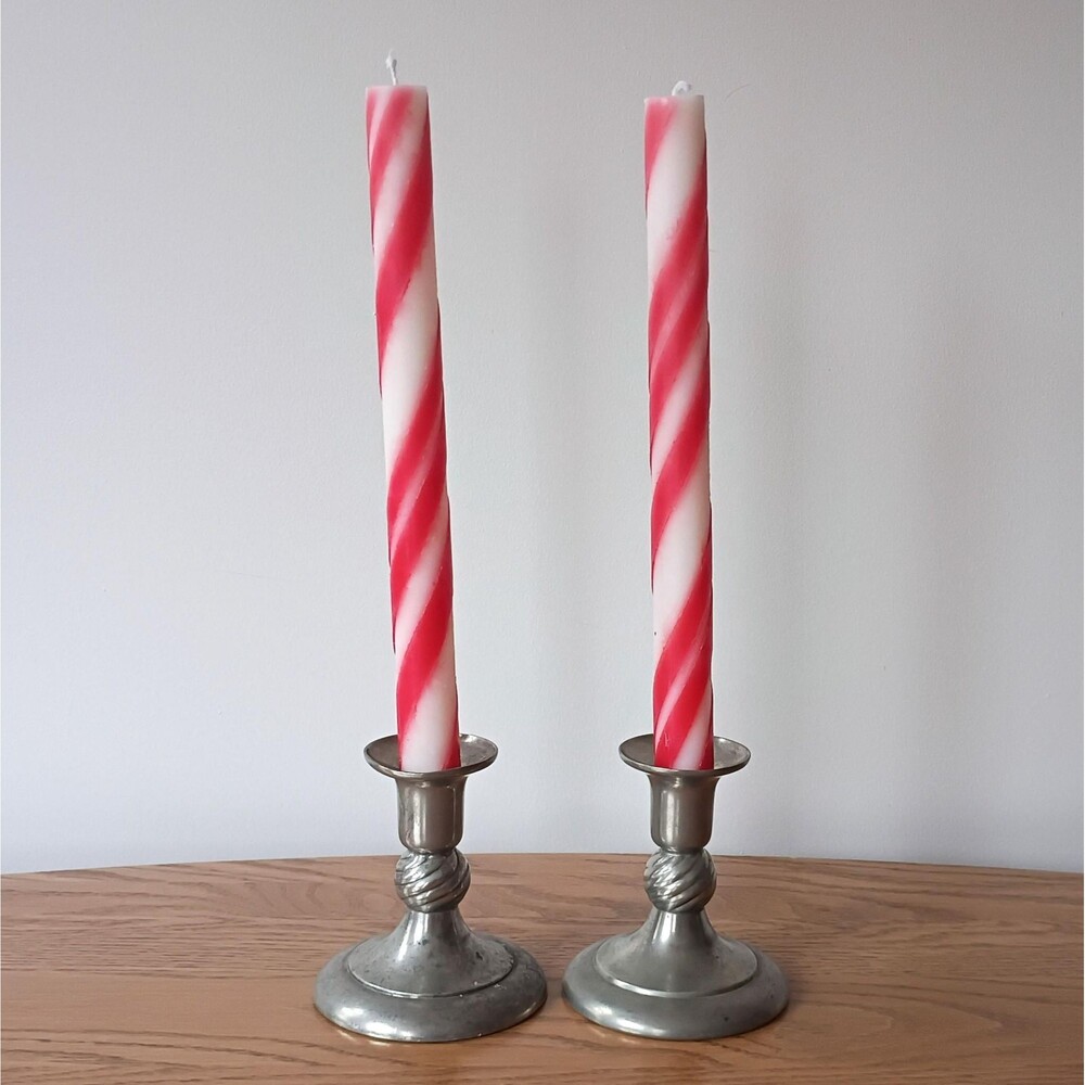 Royal Holland KMD Pewter Candlestick Pair 2 Silver Candle Sticks Candle Holder
